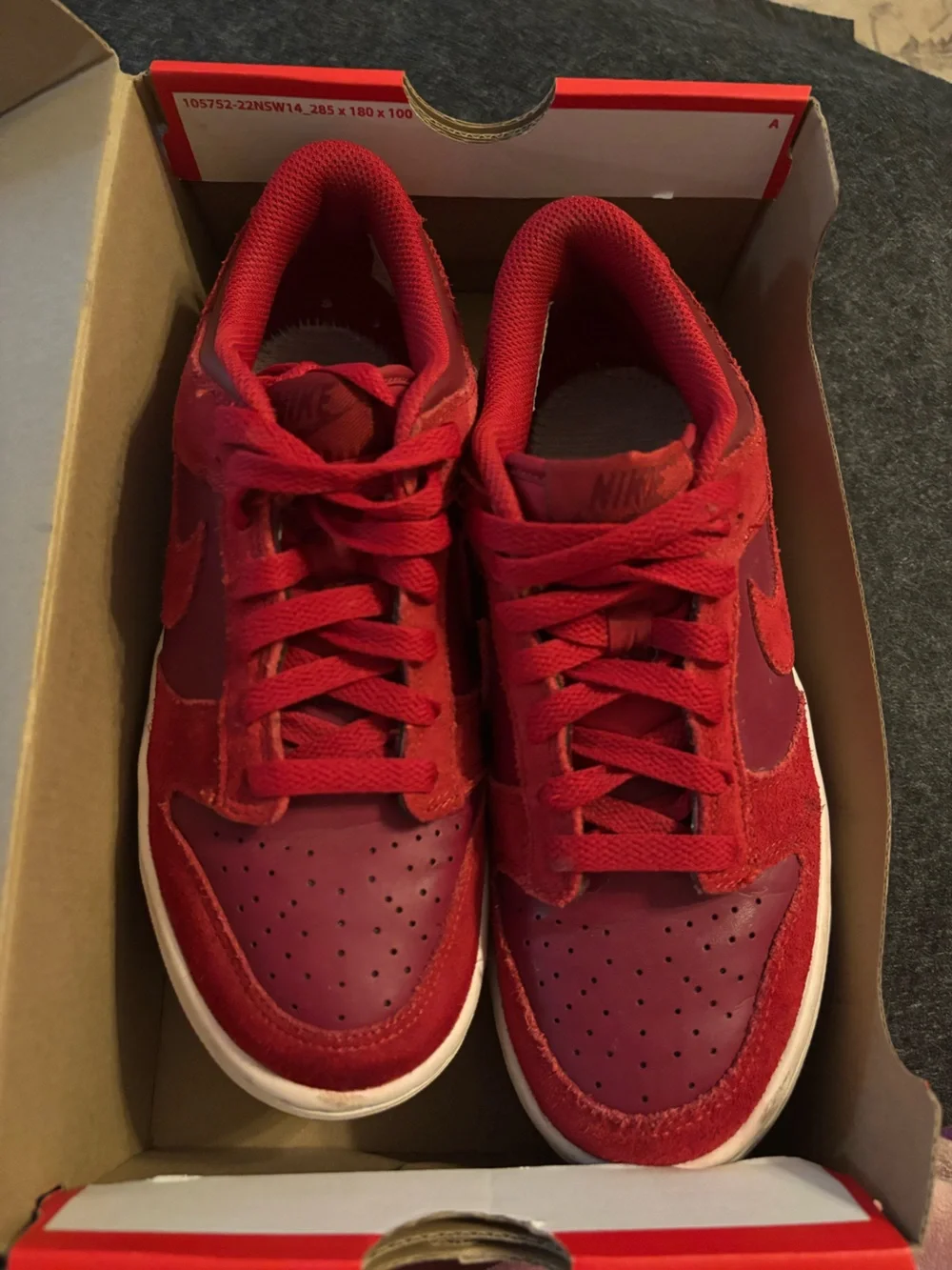 Nike Kids Low-Top Skate Shoe in Deep Red